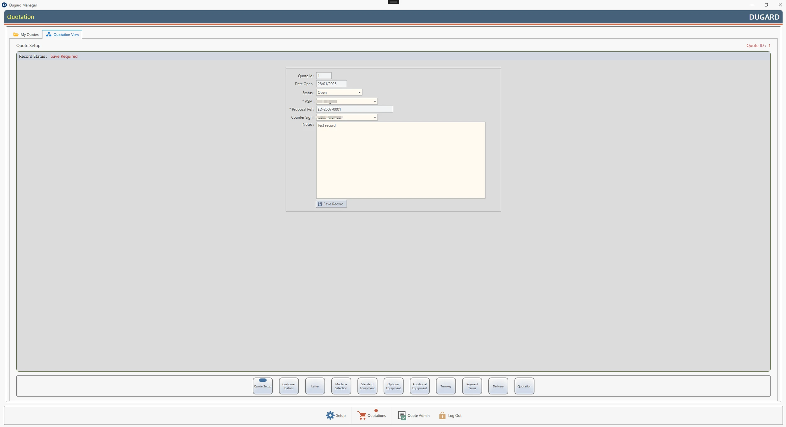 Dugard quotation system