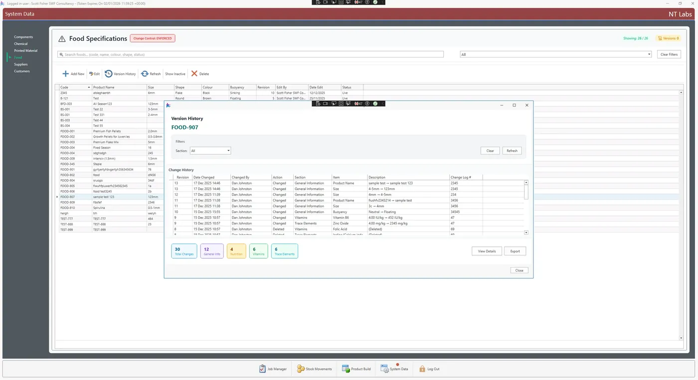 NT Labs: Version History