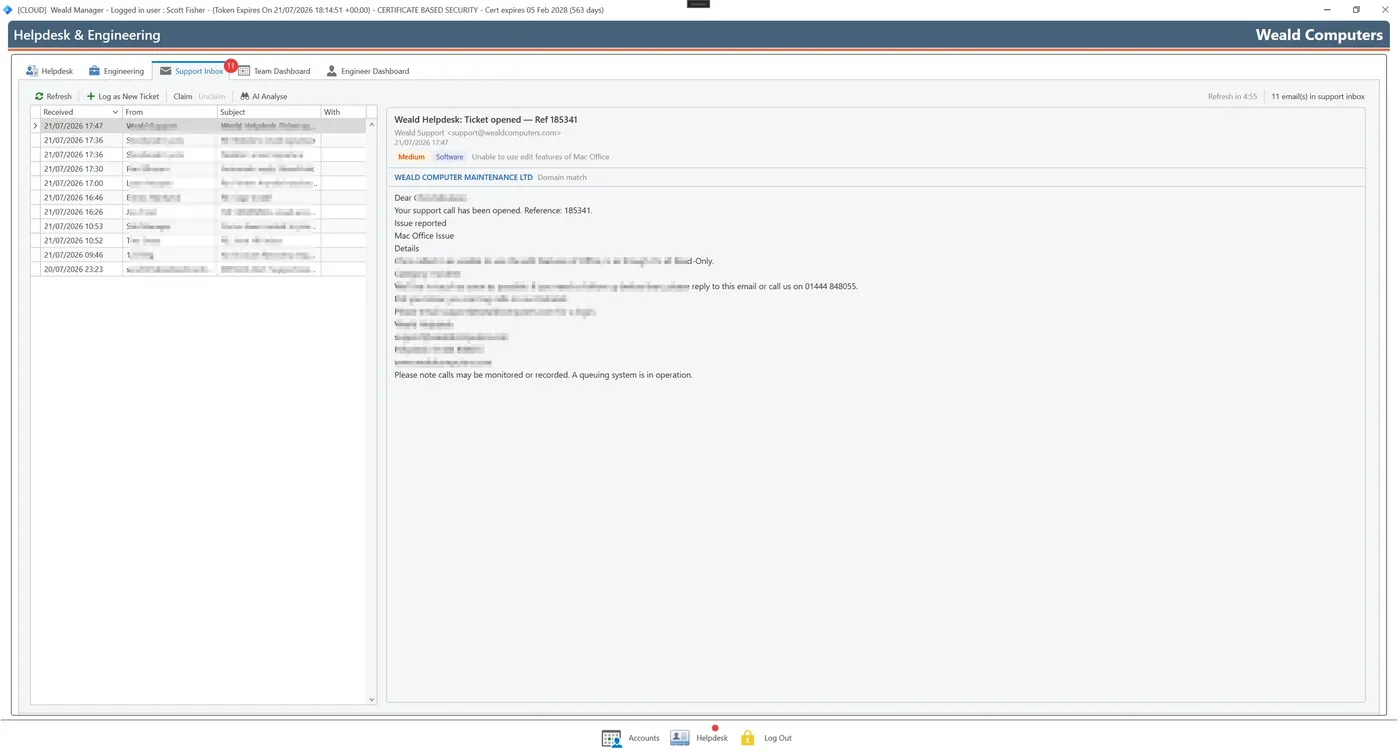 Weald IT: AI Support Inbox